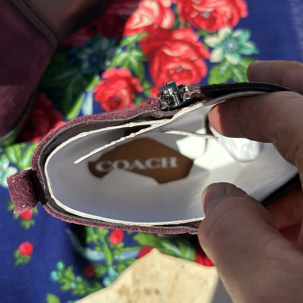 Coach Carmen Plum Booties NWOB , Size 8, Inside ZIP